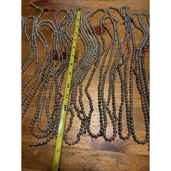 Lot Strands Vintage Mercury Glass Bead Christmas Tree Garland 45 ft - Picture 7 of 9